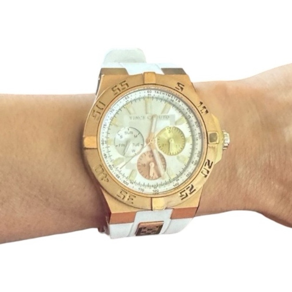 Vince Camuto White & Rose‎ Gold Watch